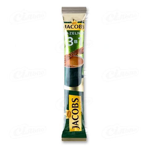 Напій кавовий Jacobs 3в1 розчинний зі смаком лісового горіха 15г