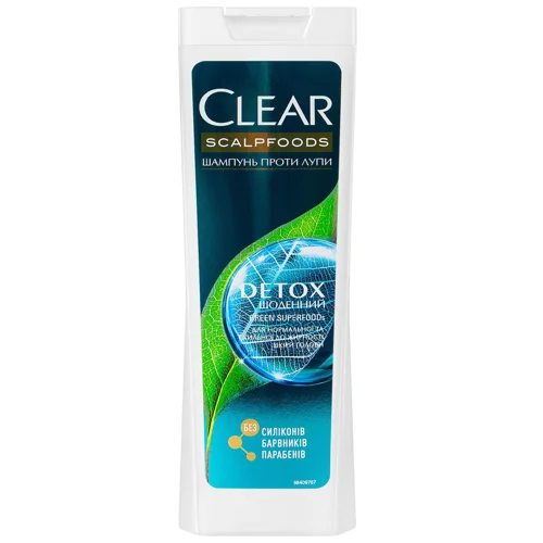 Шампунь Clear Scalpfoods Detox на кожен день проти лупи 400мл