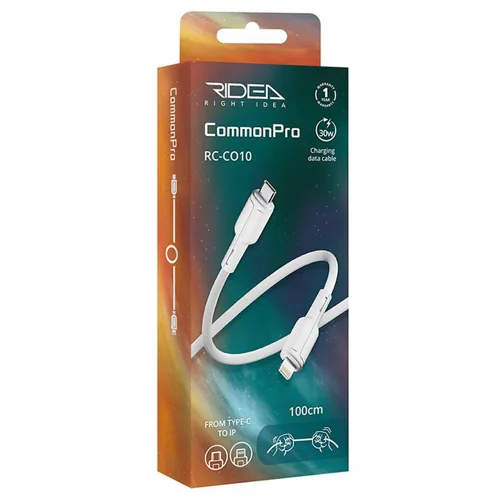 Кабель Ridea USB RC-CO10 Common Pro PD20W Type-C to Lightning білий
