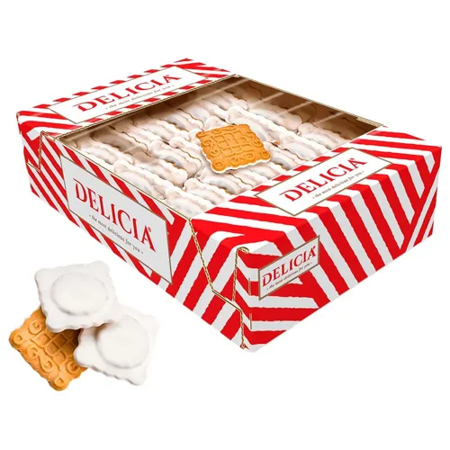 Печиво Деліція Маргаритка здобне у молочній глазурі зі смаком чорної смородини 1,1кг