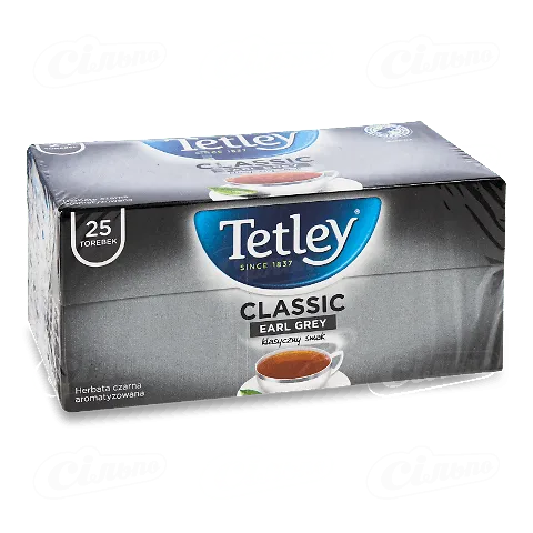 Чай чорний Tetley Classic Earl Grey, 25*1,5г