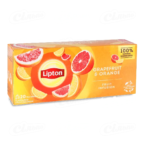 Чай фруктовий «Lipton» Грейпфрут та Апельсин, 20*1,7г