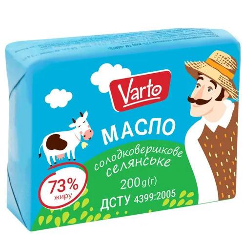 Масло Varto селянське солодковершкове 73% 200г
