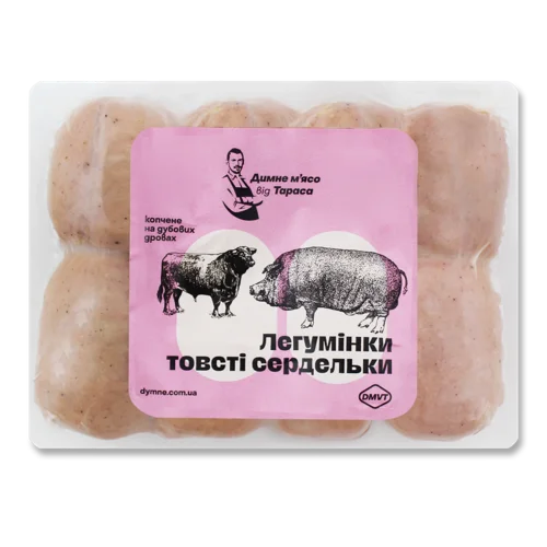 Сардельки Товсті Легумінки Димне М'ясо Від Тараса Варено-Копчене, кг