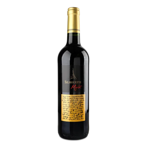 Вино Червоне Сухе Merlot Silhouette, в/ґ, 0.75л, 12.5%