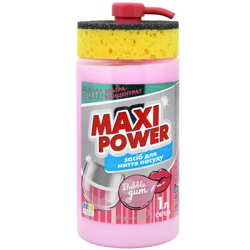 Засіб для миття посуду Maxi Power Бабл Гам 1л