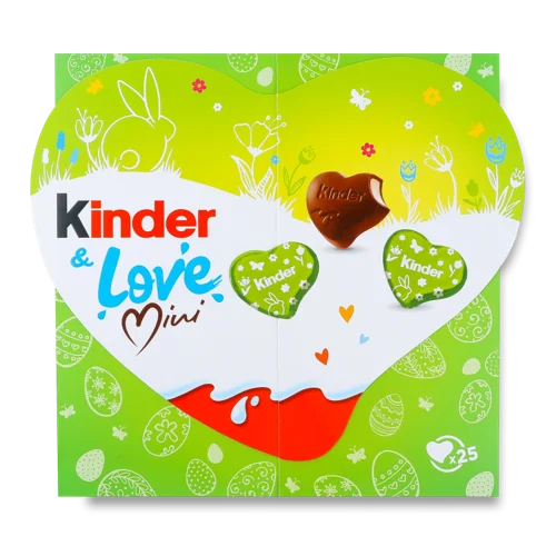 Цукерки Шоколадні Серця Kinder З Молочною Начинкою, 150г
