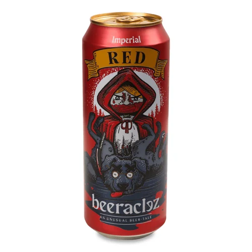 Пиво Beeraclez Red янтарне з/б,0,5л