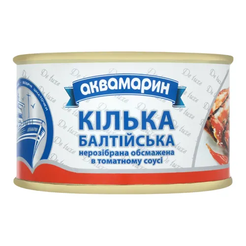 Кілька нерозібрана обсмажена в томатному соусі Балтійська Аквамарин з/б 230г