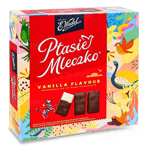 Цукерки E.Wedel «Пташине молоко з ванільним смаком» в екстрачорному шоколаді, 340г