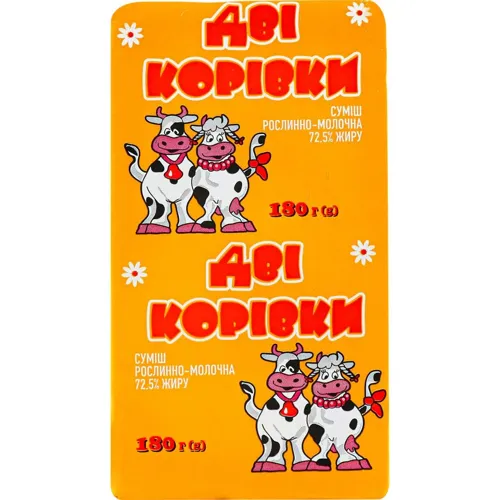 Суміш рослинно-молочна «Дві корівки» 72,5% 180г