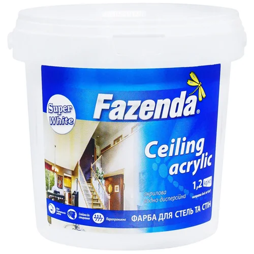 Фарба Fazenda Ceiling акрилова біла 1,2кг