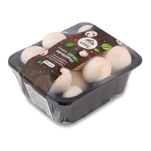 Гриби Печериці Свіжі В/ґ Лоток 300г