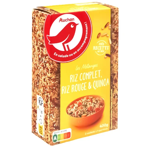 Суміш коричневого та червоного рису з кіноа Auchan 400г