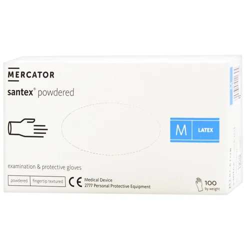Рукавички оглядові Santex Powdered латексні M 100шт