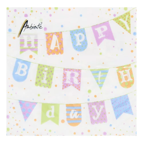 Серветки Ambiente Birthday Garland Blue FSC Mix 33х33см