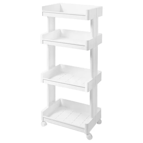 Етажерка MVM Furniture 4-рівнева з колесами біла