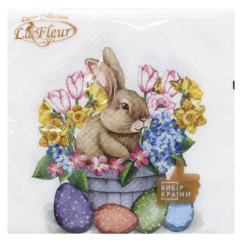 Серветки столові La Fleur Квітучий Великдень 2-шарові 33*33см 16шт