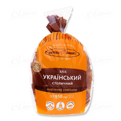 Хліб «Київхліб» «Український столичний» нарізаний вищого ґатунку, 950г