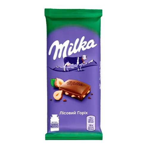 Шоколад молочний «Лісовий горіх» Milka 90г