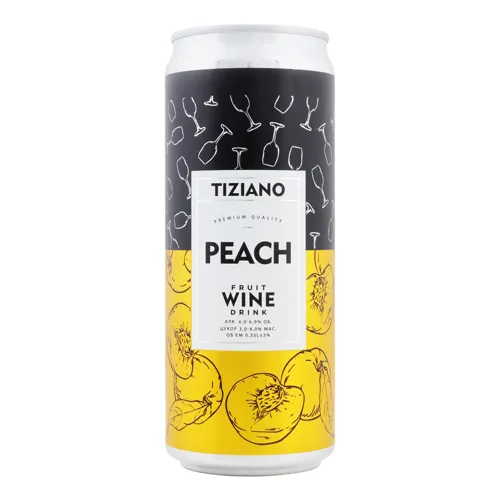 Напій винний 0.33л 6-6.9% білий напівсолодкий Peach Tiziano з/б