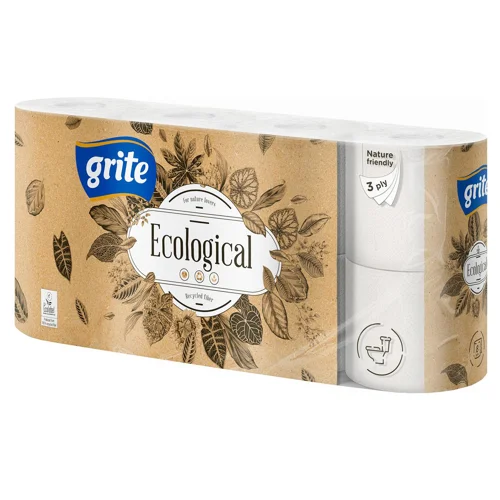 Туалетний папір Grite Plius Ecological 3-шаровий 8шт