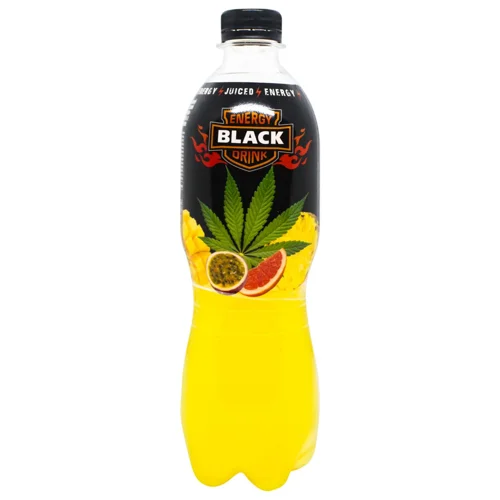 Напій енергетичний Black Energy Тропічні фрукти-канабіс 0,5л