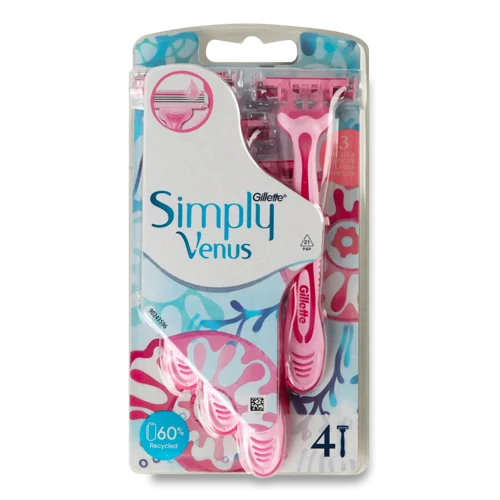 Станок Для Гоління Одноразовий Simply Venus 3 Gillette, 4шт