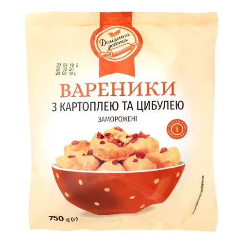 Вареники з картоплею та цибулею заморожені Домашня робота 750г