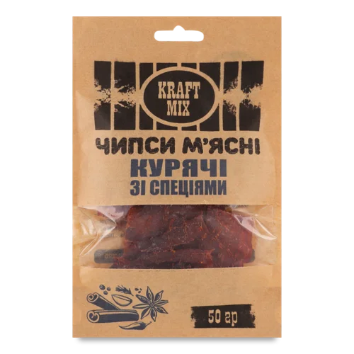 М'ясні Чипси Курячі зі Спеціями Kraft Mix, в/ґ, д/п 0.05кг