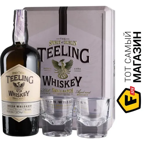 Віскі The Teeling Whiskey Company Teeling Small Batch + 2 склянки, подарункова упаковка, 0,7л