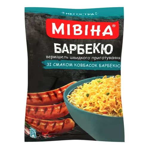 Вермішель зі смаком ковбасок барбекю негостра Мівіна м/у 59.2г