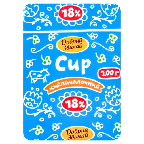 Сир кисломолочний «Добрий Звичай» 18%, 185г