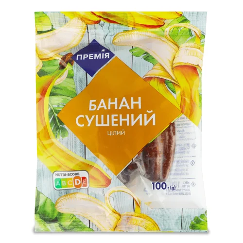 Банан Премія сушений цілий,100г