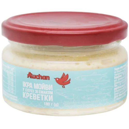 Ікра мойви Auchan у соусі зі смаком креветки 180г
