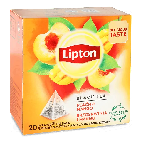 Чай чорний Lipton Персик-манго, 20*1,8г