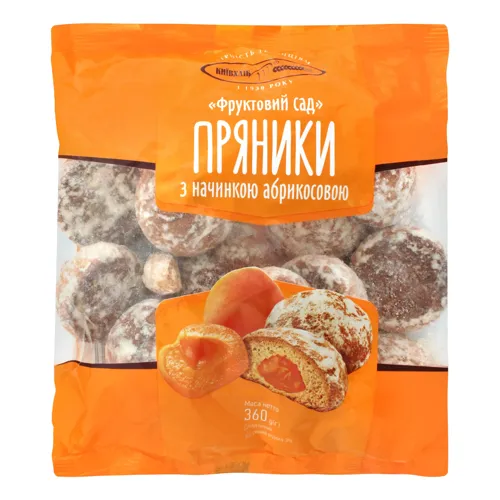 Пряники з начинкою абрикосовою Фруктовий сад Київхліб м/у 360г
