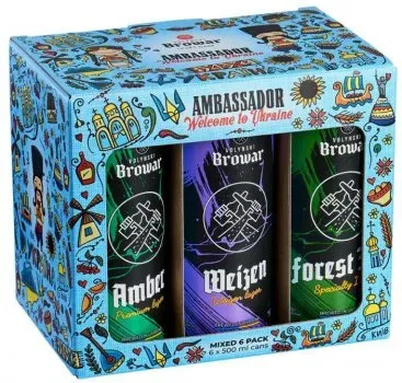 Набір пива Волинський Бровар Ambassador 500мл х 6 шт