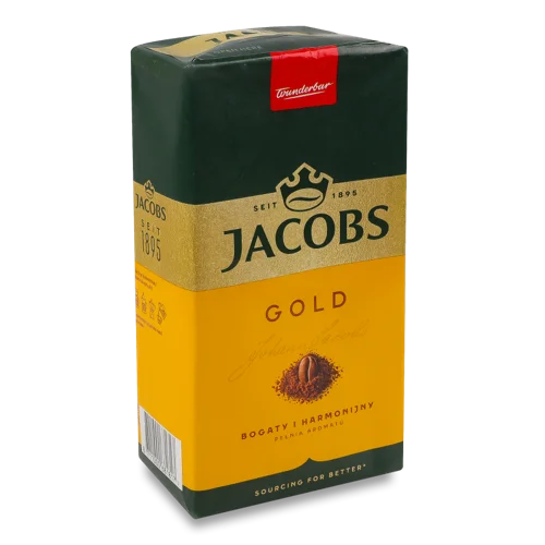 Кава Натуральна Смажена Мелена Вищого Ґатунку Gold Jacobs, 500г