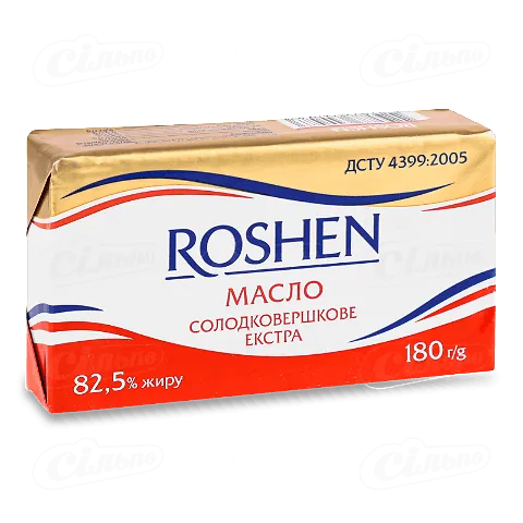 Масло солодковершкове Roshen Екстра 82,5%, 180г