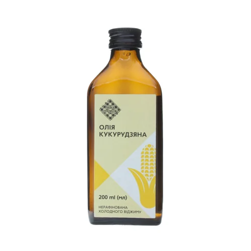 Олія Кукурудзяна Нерафінована Холодного Віджиму, 200 мл