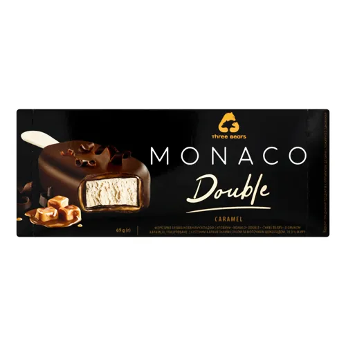 Морозиво 10% з солоним карамельним соусом та молочним шоколадом Caramel Double Monaco Three bears к/у 69г