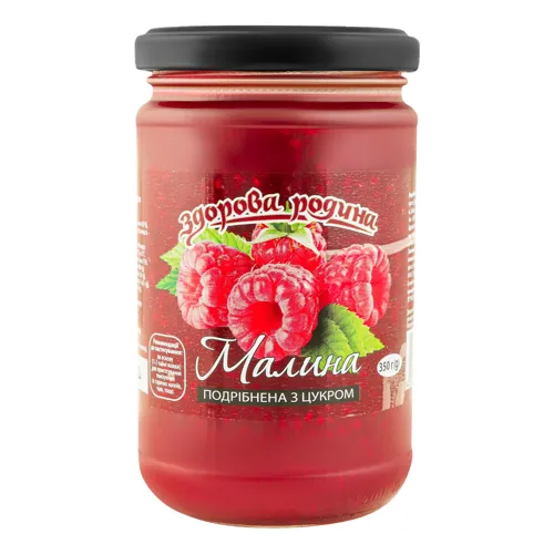 Фрукти подрібнені з цукром Малина Здорова родина с/б 350г