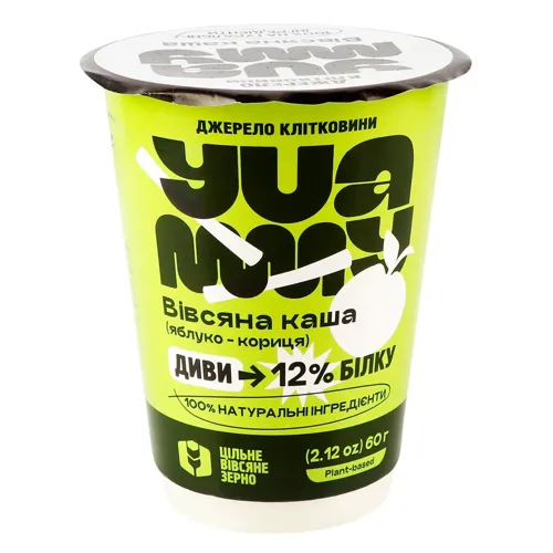 Каша вівсяна Yuammy Яблуко-кориця з протеїном миттєвого приготування 60г