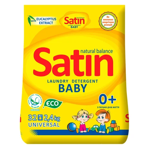 Пральний порошок Satin Organic Balance для дитячого одягу 2,4кг