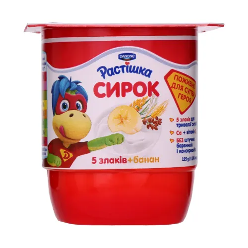 Сирок 3.4% 5 злаків-банан Растішка ст 125г