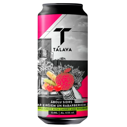 Сидр Talava яблучний з вишнею та ревенем напівсолодкий 4,5% 0,44л