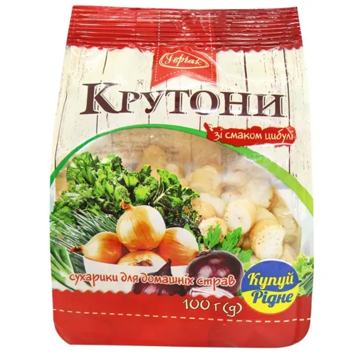 Сухарики (крутони) з смаком цибулі 100 гр