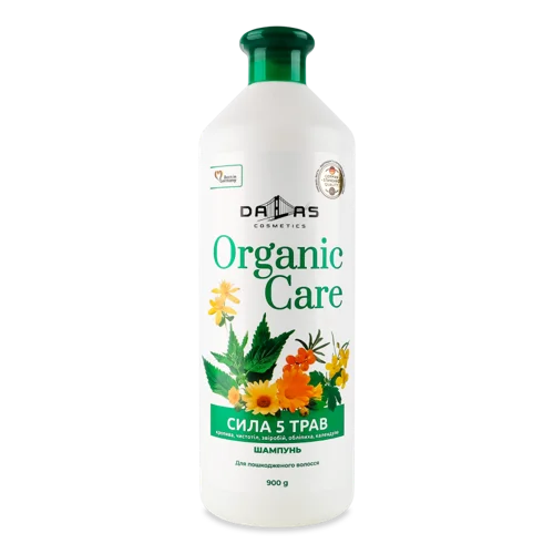 Шампунь для Пошкодженого Волосся Сила 5 Трав Organic Care Dalas, 900г