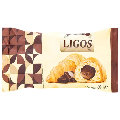 Круасан Ligos з начинкою зі смаком шоколаду 60г